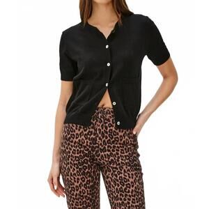 NEW RAILS aisley button front sweater in black